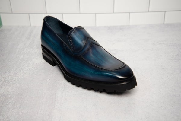 Sigma Loafer Blue Leather Patina